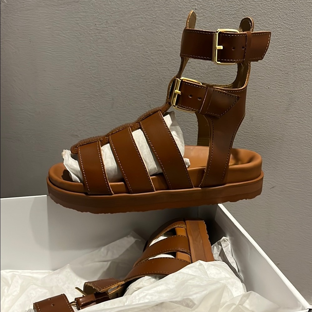 & Other Stories Tan Buckle Sandals